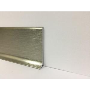 Плинтус алюминиевый брашированный серебро глянец 40ммх10мм