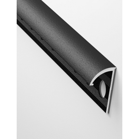 Алюминиевая раскладка наружная на плитку черный муар 12мм