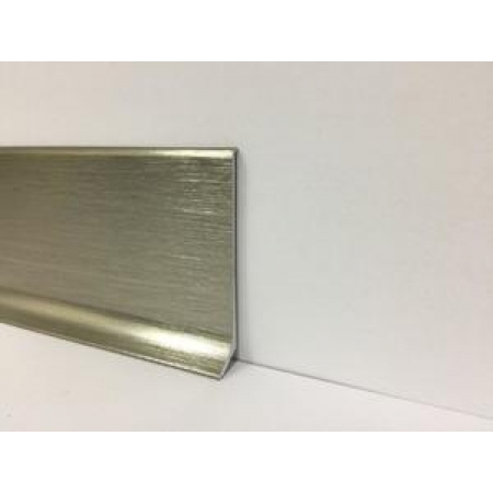 Плинтус алюминиевый брашированный серебро матовое 60х10мм
